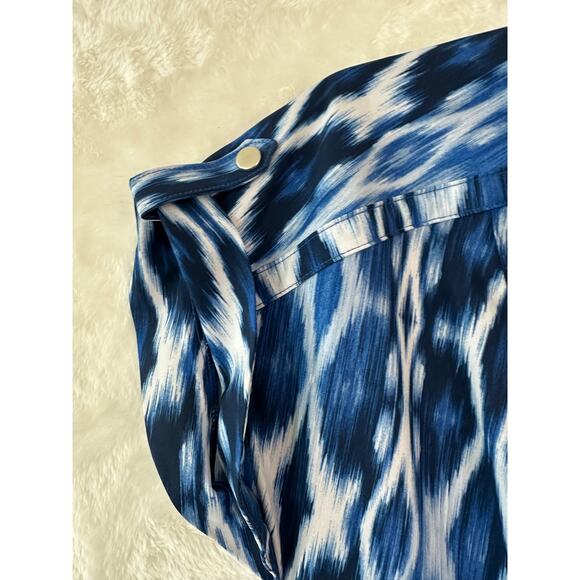 Zenergy Chico's UPF Neem Zip Bungee Dress 1 M Blue Ikat - Picture 6 of 10